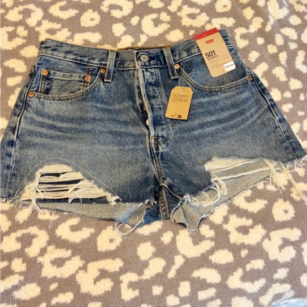 Levi's 501 Light Blue Denim Shorts